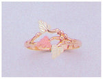 Solid 10kt Three Tone Gold Red and Green Leaves Blank Ring Size 4-8 shank setting, Prospector Gold, 643-609