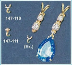 Solid Sterling Silver or 14kt Gold 6x4-10x8mm Emerald Cut, Bracelet , Earring, Pendant, Interchangeable Link, DYI Jeweler, 167-720/147-720