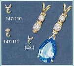 Solid Sterling Silver or 14kt Gold 6x4-10x7mm Pear Cut, Bracelet , Earring, Pendant, Interchangeable Link, DYI Jeweler, 167-760/147-760