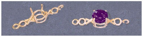 Solid Sterling Silver or 14kt Gold Xs and Os Bracelet Link for 6-8mm Round Stones, DIY Bracelet, Custom made, DIY Jewelry, 167-815/147-815