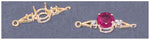 Solid Sterling Silver or 14kt Gold Accented Bracelet Link for 6-8mm Round Stones, DIY Bracelet, Custom made, DIY Jewelry, 167-811/147-811