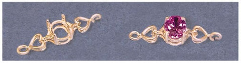 Solid Sterling Silver or 14kt Gold Heart Bracelet Link for 7x5-10x8 Oval Stones, DIY Bracelet, Custom made, DIY Jewelry, 167-852/147-852