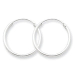 Solid Sterling Silver Endless Hoop Earrings, 1 Set (2 Pieces), 12-32mm Diameter, Safety Earrings, Children's Jewelry, Fine Jewelry, 263-012