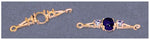 Solid Sterling Silver or 14kt Gold, Accented Bracelet Link for 7x5-10x8 Oval Cabochon Stones, DIY Bracelet, Custom made, 167-861/147-861