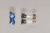 14kt Gold Natural (Genuine) 5mm Round Cobolt Blue Sapphire Stud Earrings, Superb Quality, Fine Earrings, 1+tcw, Exquisite Earrings