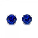 Solid Sterling Silver or 14kt Gold Natural (Genuine) 2mm-5mm Round Blue Sapphire Stud Earrings, Tiny Earrings, Fine Earrings