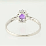 Solid Sterling Silver, Solid Yellow, White, or Rose 14kt Gold Natural Amethyst and White Sapphire Ring Custom Made Ring Size 5-8 143-051
