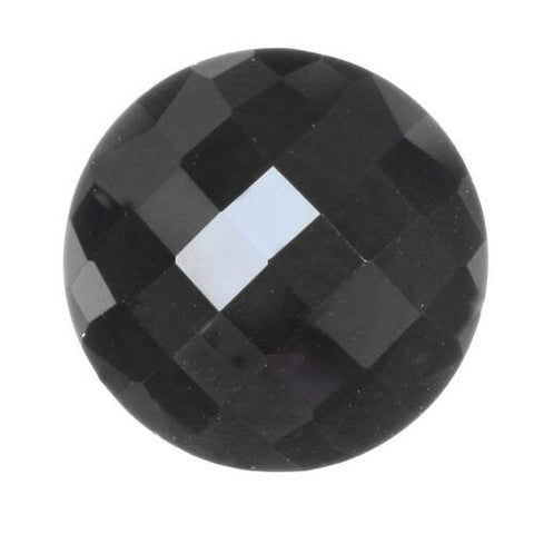 Wholesale, Natural Black Hematite Cab (Cabochon) 12mm, 13mm, 15mm, or 18mm Round Checkerboard, Top Quality Calibrated