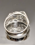 Sterling Silver or 10kt Gold Gents 8x6mm Oval Mesh Freeform Pre-Notched Blank Mens Ring Size 9,-11, setting 163-299/143-299