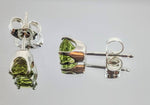 Solid Sterling Silver or 14kt Yellow, White, or Rose Gold Natural Peridot Round Stud Earrings Setting, 2-6mm Birthstone, Tiny earrings,