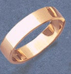 Solid 14kt Yellow Gold Flat Wedding Band, 2mm, 3mm, 4mm, 5mm, or 6mm Wide, Size 4-12, 243-343