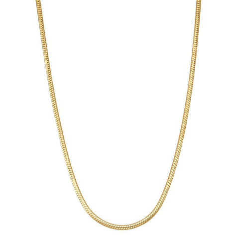 Solid 14kt Gold Round Snake Chain, Necklace, 0.9mm Thick, 16", 18" 20" 24" inch, New, Made in USA, 440-062