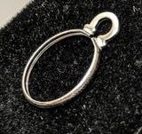 Solid Sterling Silver or Yellow Gold Filled 10x8-40x30mm Oval Shape Bezel Dangle Setting, Cinch Mount, Hoop Charm, Faceted Cabochon 263-050