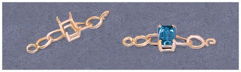 Solid Sterling Silver or 14kt Gold Chain Bracelet Link For 7x5-10x8 Emerald Cut, DIY Bracelet, Custom made, DIY Jewelry, 167-824/147-824