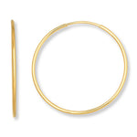 Solid 14kt Yellow Gold Endless Hoop Earrings, 1 Set, 12mm, 16mm, 19mm or 27mm, Safty Earrings, Children's Jewelry, Fine Jewelry, 244-012