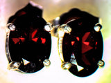 SALE! Solid Sterling Silver 8x6 Oval Cut Natural Blood Red Garnet Stud Earrings, 3 tcw, VS, Children's Earrings, Fine Jewelry, Birthstone