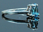 Solid Sterling Silver, Solid Yellow, White, or Rose 14kt Gold Natural Swiss Blue Topaz Ring, Custom Made Ring Size 6-8 163-499/143-499