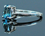 Solid Sterling Silver, Solid Yellow, White, or Rose 14kt Gold Natural Swiss Blue Topaz Ring, Custom Made Ring Size 6-8 163-499/143-499