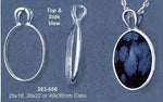 Solid Sterling Silver or Gold Plated 25x18-40x30 Oval Cab (Cabochon) Pendant Setting, Grabber Pendant, Bezel set Pendant, 263-650