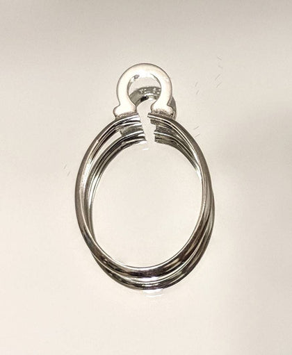 Solid Sterling Silver or Yellow Gold Filled 10x8-40x30mm Oval Shape Bezel Dangle Setting, Cinch Mount, Hoop Charm, Faceted Cabochon 263-050