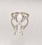Solid Sterling Silver 7x5-20X15 Pear 4 Prong blank Ring shank setting Ring Size 5, 6, 7, 8 163-499