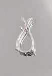 925 Solid Sterling Silver 5x3-30X22 Pear Cut Pendant Setting, New, Made in USA 161-060