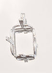 Solid Sterling Silver or 14kt Yellow or White Gold 10x8-20x15 Emerald Cut Pendant Setting, New, Made in USA 161-029/141-029