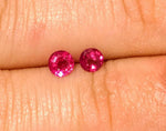 Wholesale, Natural Medium-Dark Hot Pink Sapphire, 4mm Round, Matched Pair, 0.62 tcw, VVS, loose stones, September Birthstone