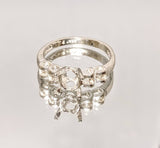 Solid Sterling Silver or 14kt Gold 8x6 Oval blank Trellis Shank Ladies Ring setting Size 7, 163-829/143-829