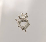 Solid Sterling Silver or 14kt Yellow or White Gold 4-16mm Heart Pendant Setting, New, Made in USA 161-090/141-090