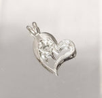 Solid Sterling Silver or Solid 14kt Gold 4mm-6mm Round Semi-Textured Heart Pendant Setting, New, Made in USA 161-135/141-135