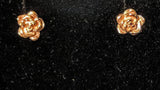 Solid 10kt Three Tone, Red Rose Earrings (1 Set) Petite Earrings, Small Earrings, Children's Earrings, Tiny Earrings, 642-460