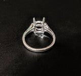 Sterling Silver 9-15mm Round 4 Prong Pre-Notched Blank Ring Size 7 shank setting 163-496