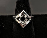 Sterling Silver or 14kt Gold 7mm Square Princess Side-Set Pre-Notched Blank Ring Size 7 setting 163-888/143-888