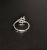 Solid Sterling Silver or 14kt Gold 4-6mm Round Two Stone Pre-Notched Blank Ring Size 6-8 shank setting 163-283/143-283