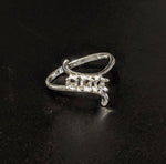 Solid Sterling Silver or 14kt Gold Three Stone Cluster Ladies Pre-Notched Blank Ring Size 6-8 setting 163-276/143-276