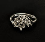 Solid Sterling Silver or 14kt Gold Four Stone Cluster Ladies Pre-Notched Blank Ring Size 6-8 setting 163-279/143-279