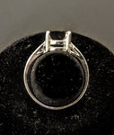 Solid Sterling Silver or 14kt Gold 5-9mm Round 4 Prong Filigree Pre-Notched Blank Ring Size 7 setting 163-430/143-430
