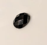 19ct, Natural Black Hematite Cab (Cabochon) 18x13 Oval Checkerboard, Top Quality