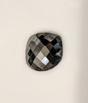 22.32ct, Natural Black Hematite Cab (Cabochon) 18x17mm Fancy Checkerboard, Top Quality, Large, Huge