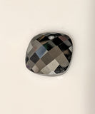 31ct, Natural Black Hematite Cab (Cabochon) 20x20mm Square Cushion Checkerboard, Top Quality, Large, Huge