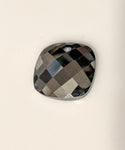 26ct, Natural Black Hematite Cab (Cabochon) 18x18mm Square Cushion Checkerboard, Top Quality, Large, Huge