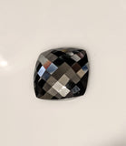 23.6ct, Natural Black Hematite Cab (Cabochon) 20x20mm Square Cushion Checkerboard, Top Quality, Large, Huge