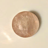 62ct, Natural Genuine Rose Quartz, 26mm Round Checkerboard Cut,  Faceted, Translucent Stone, Huge, Large, Mined in USA