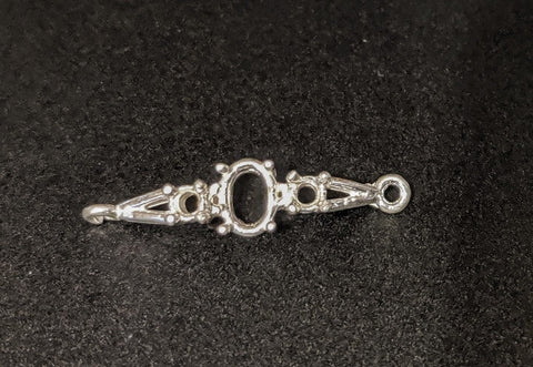 Solid Sterling Silver or 14kt Gold Accented Bracelet Link for 7x5-10x8 Oval Stones, DIY Bracelet, Custom made, DIY Jewelry, 167-851/147-851