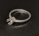 Sterling Silver or 14kt Gold 5-12mm Square 8 Prong Pre-Notched Blank Ring Size 7 shank setting 163-845/143-845
