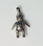 Solid Sterling Silver 3D Hinged Teddy Bear, Large, Movable, Dancing, Children's, Charm 268-801