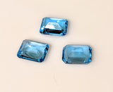 Lot of 3, Natural African Swiss Blue Topaz, 9x7 Emerald Cut, 8.28ct, VVS Eye Clean, Loose Stone