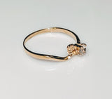 Solid 10kt, Natural Gemstone, Flower Promise Ring, Size 4-7 143-680, Sapphire, Ruby, Emerald, Topaz, Peridot, Garnet, Amethyst, Birthstone