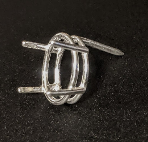 Sterling Silver or 14kt Yellow or White Gold 8x6, 10x8 or 12x10mm Oval 4 Prong Tie Tack, Gemstone Tie Tack, DYI Jewelry, Custom Made 149-050
